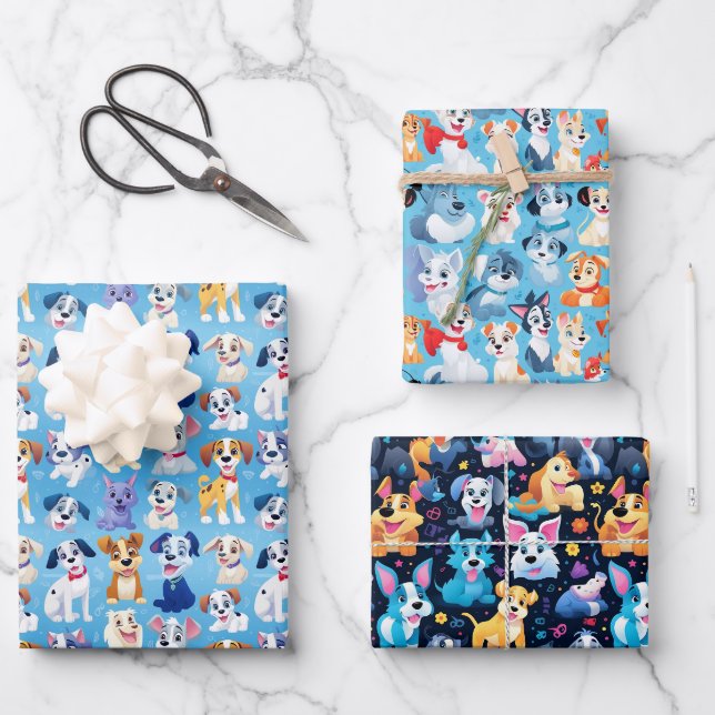 Feuille De Papier Cadeau Paw Friends (Recto)