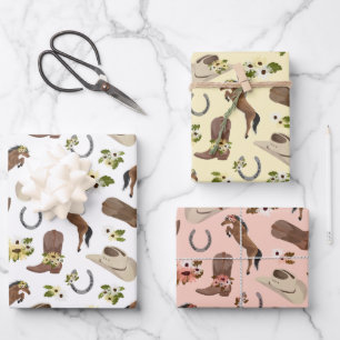 Feuille De Papier Cadeau Pays et flore