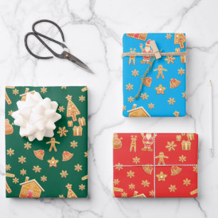 Feuille De Papier Cadeau Pays merveilleux de biscuits de Noël 