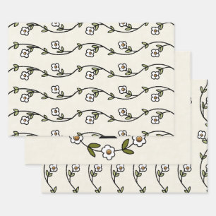 Feuille De Papier Cadeau Pays néerlandais Folk Floral