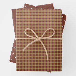 Feuille De Papier Cadeau Pays rustique En vichy et Pois