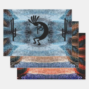Feuille De Papier Cadeau Paysage de la mosaïque Kokopelli