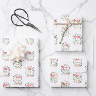 Feuille De Papier Cadeau Peace Loy Jote Noël moderne