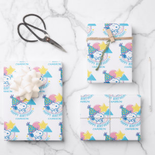 Feuille De Papier Cadeau PEANUTS Snoopy Joyeux Ballons d'anniversaire