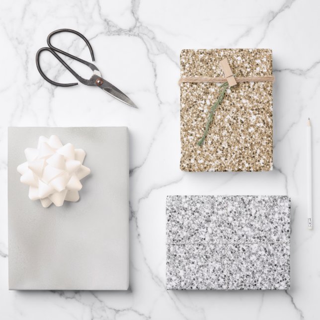 Feuille De Papier Cadeau Pearl White Luxe    (Recto)