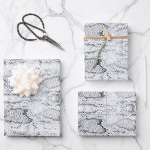 Feuille De Papier Cadeau Peau blanche Python Snake Print