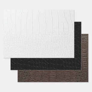 Feuille De Papier Cadeau Peau de crocodile Imprimer sur trois couleurs