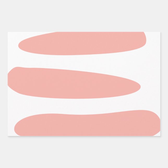 Feuille De Papier Cadeau Pêche et blanc Abstrait (Devant)