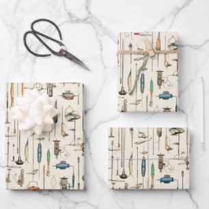 Feuille De Papier Cadeau Pêche Rod Lures S'Attaquer Sports