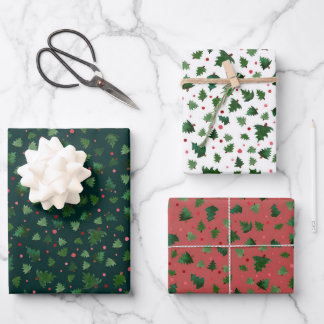 Feuille De Papier Cadeau Peinture aquatique de Noël