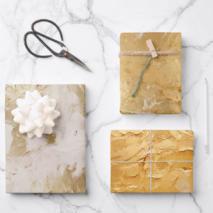 Feuille De Papier Cadeau Peinture blanche en or glam (look)