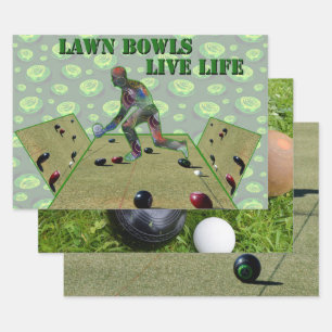 Feuille De Papier Cadeau Pelouse Bowls Live Life, Draps Cadeaux,