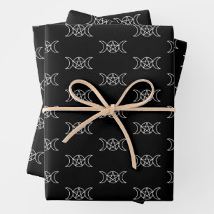Feuille De Papier Cadeau Pentacle triple lune