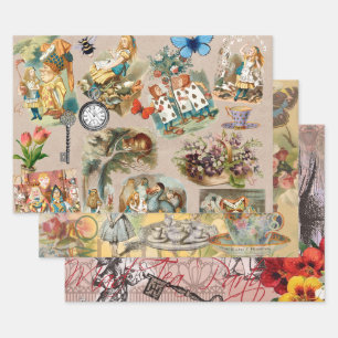 Feuille De Papier Cadeau Pépinière Alice Colorée Classique 1800 Merveilleux