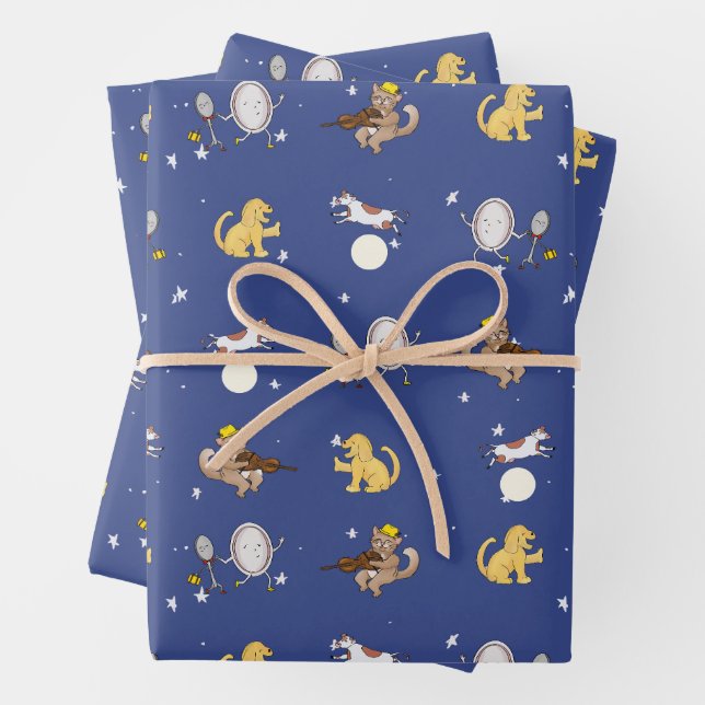 Feuille De Papier Cadeau Pépinière rime Baby shower envelopper cadeau (En situation)