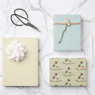 Feuille De Papier Cadeau Père Noël Hummingbird Joyeux Noël