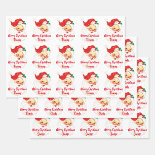 Feuille De Papier Cadeau Père Noël Joyeux Noël Personnalisé