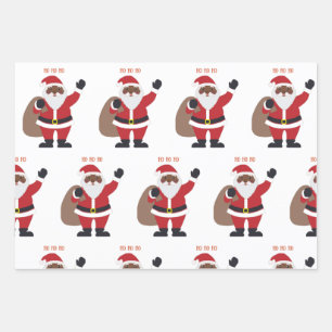 Feuille De Papier Cadeau Père Noël noir africain