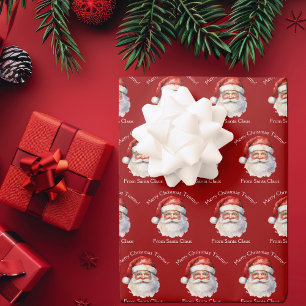 Feuille De Papier Cadeau Père Noël Personnalisé Red Kids Noël