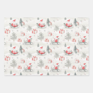 Feuille De Papier Cadeau Père Noël présente Noël
