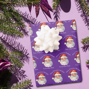Feuille De Papier Cadeau Père Noël violet personnalisé pour les enfants de