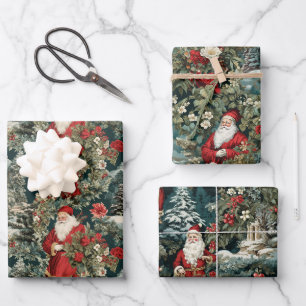 Feuille De Papier Cadeau Père Noël Winter Garden
