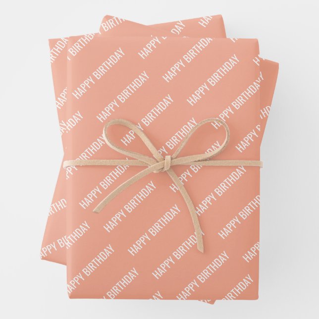 FEUILLE DE PAPIER CADEAU PERSONALZIED NAME STYLISH MODERN HAPPY BIRTHDAY  (En situation)