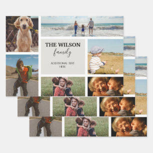 Feuille De Papier Cadeau Personnalisé 6 Photo Famille Souvenirs Collage