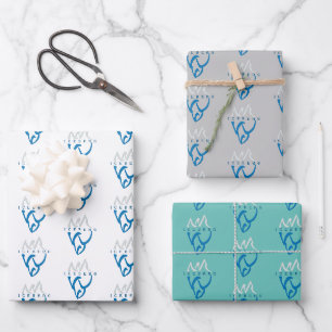 Feuille De Papier Cadeau Personnalisé Blue Abstrait Iceberg Motivation