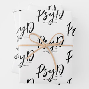 Feuille De Papier Cadeau Personnalisé Elegant PsyD Docteur en Psychologie