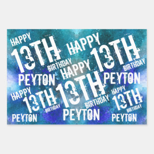 Feuille De Papier Cadeau Personnalisé Galaxy Blue fête d'anniversaire