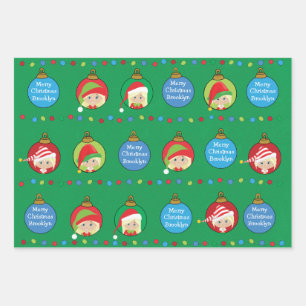 Feuille De Papier Cadeau Personnaliser Blonde Girl Elf