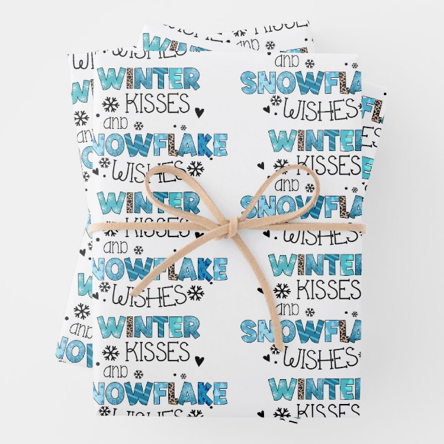 Feuille De Papier Cadeau Personnaliser des baisers d'hiver (En situation)