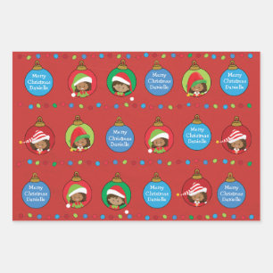 Feuille De Papier Cadeau Personnaliser l'elfe de la fille multiculturelle