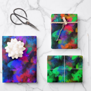 Feuille De Papier Cadeau Pétales de fleurs de néon