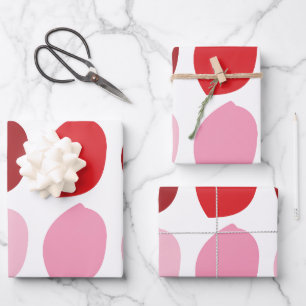 Feuille De Papier Cadeau Pétales de fleurs roses rouges