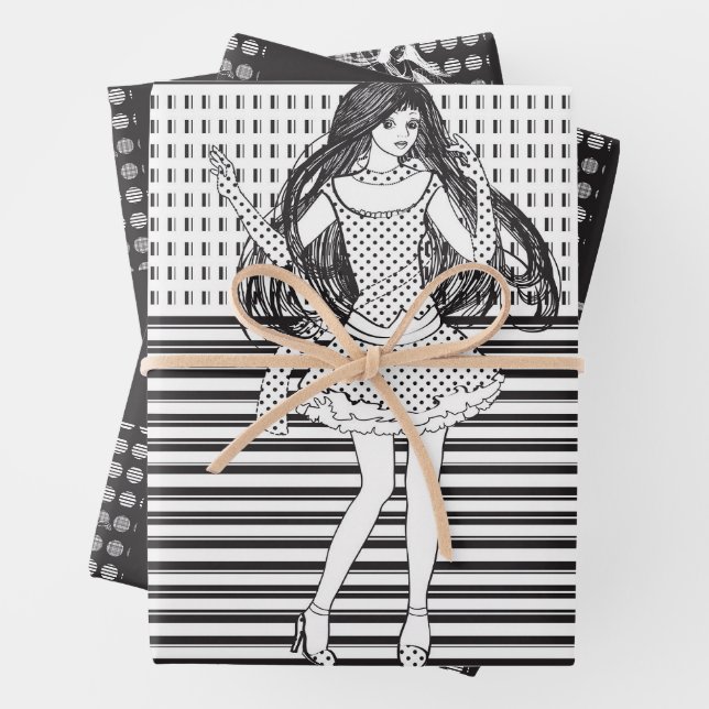Feuille De Papier Cadeau petite amie dansante dans le noir (En situation)