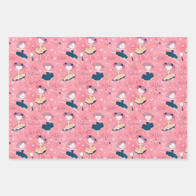 Feuille De Papier Cadeau Petite ballerine (Devant)