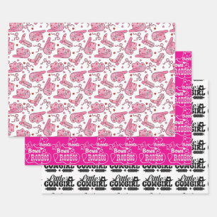 Feuille De Papier Cadeau Petite Cowgirl