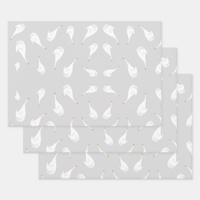 Feuille De Papier Cadeau Petite Oie (Lot)