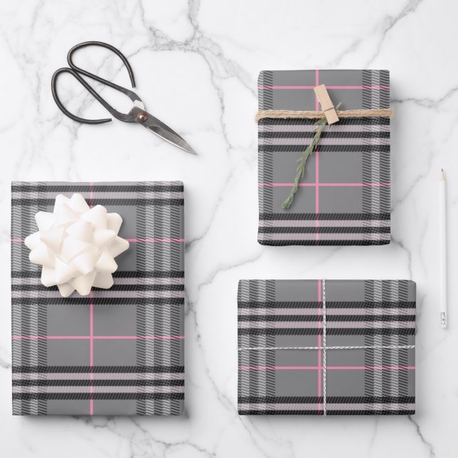 Feuille De Papier Cadeau Peur de plaid (Recto)
