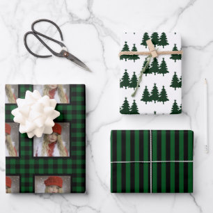 Feuille De Papier Cadeau Photo à carreaux de Buffalo Noël