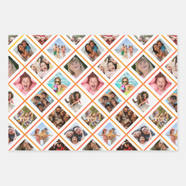 Feuille De Papier Cadeau Photo Collage Anniversaire