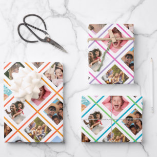 Feuille De Papier Cadeau Photo Collage Anniversaire