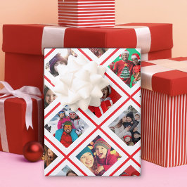Feuille De Papier Cadeau Photo Collage Red Holiday
