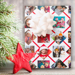 Feuille De Papier Cadeau Photo Collage Red Holiday