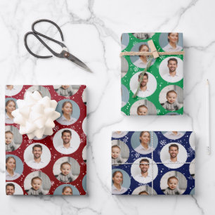 Feuille De Papier Cadeau Photo de famille personnalisée Noël