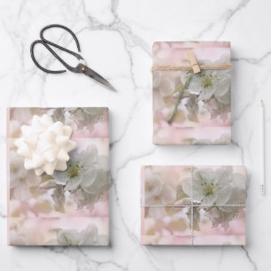 Feuille De Papier Cadeau Photo en fleurs de pomme blanche