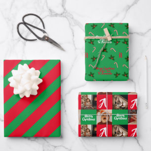 Feuille De Papier Cadeau Photo personnalisée Nom personnalisé Joyeux Noël