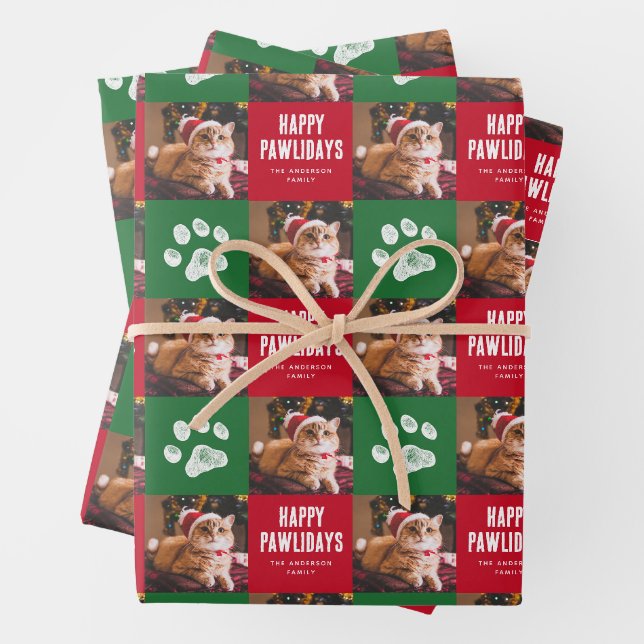 Feuille De Papier Cadeau Photo pour animaux de Noël (En situation)